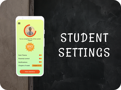 DailyUI day 007 app branding colors dailyui dailyuichallenge design newbie orange settings settings page settings ui student ui