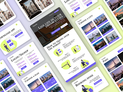 Designing and prototyping of a travel guide website - Travello branding colors design newbie prototype prototyping travello ui web design website concept website design