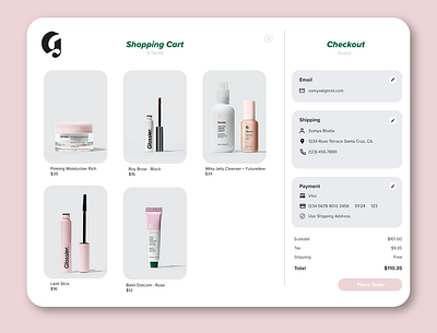 Daily UI #002 checkout page checkout screen dailyui dailyui 002 dailyui2 dailyux glossier