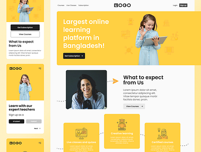 E-learning: Landing page concept app branding design edtech elearning figmadesign graphic design ui ux web