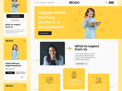 E-learning: Landing page concept