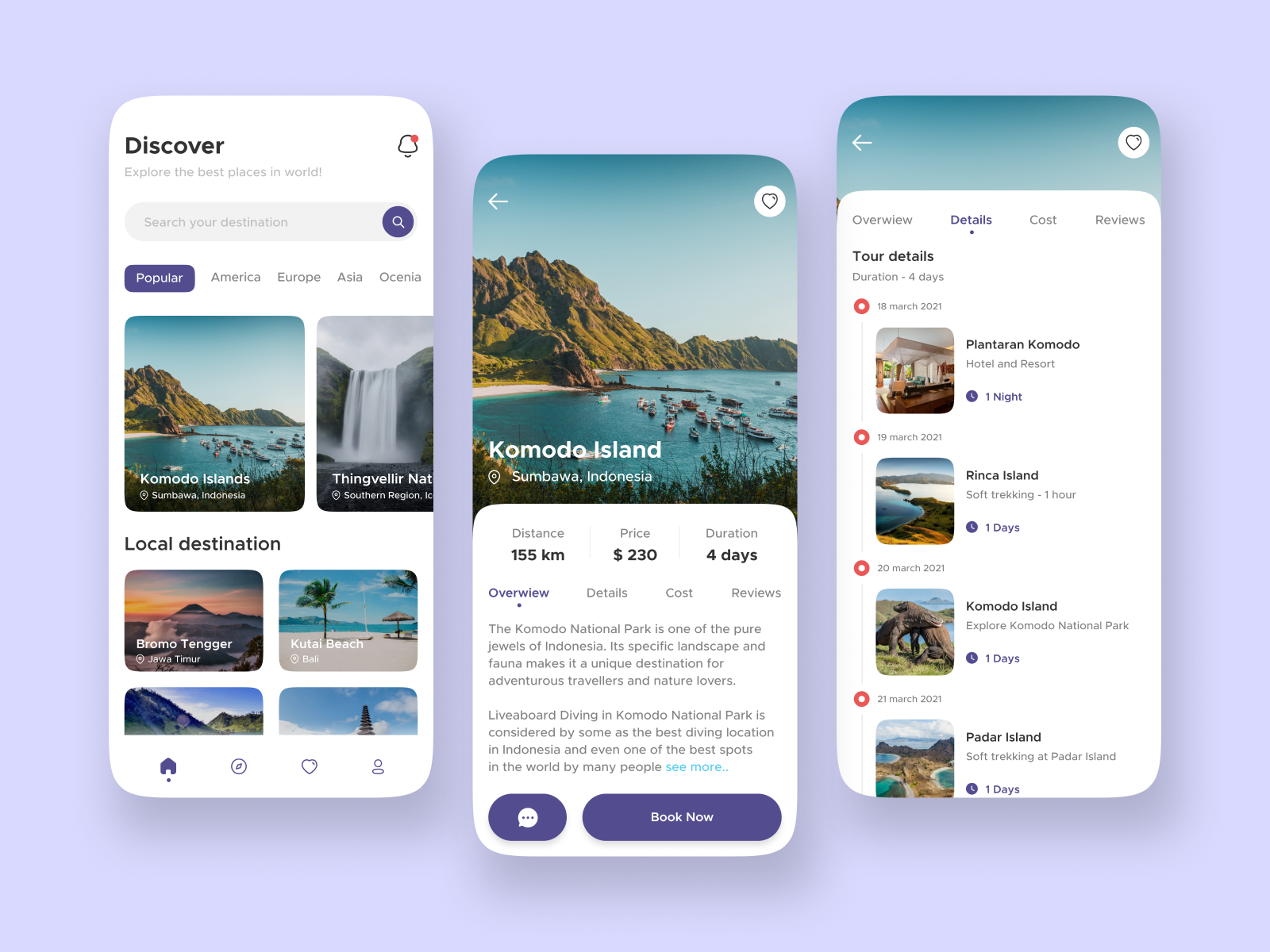 Travel Mobile App by fikril al on Dribbble