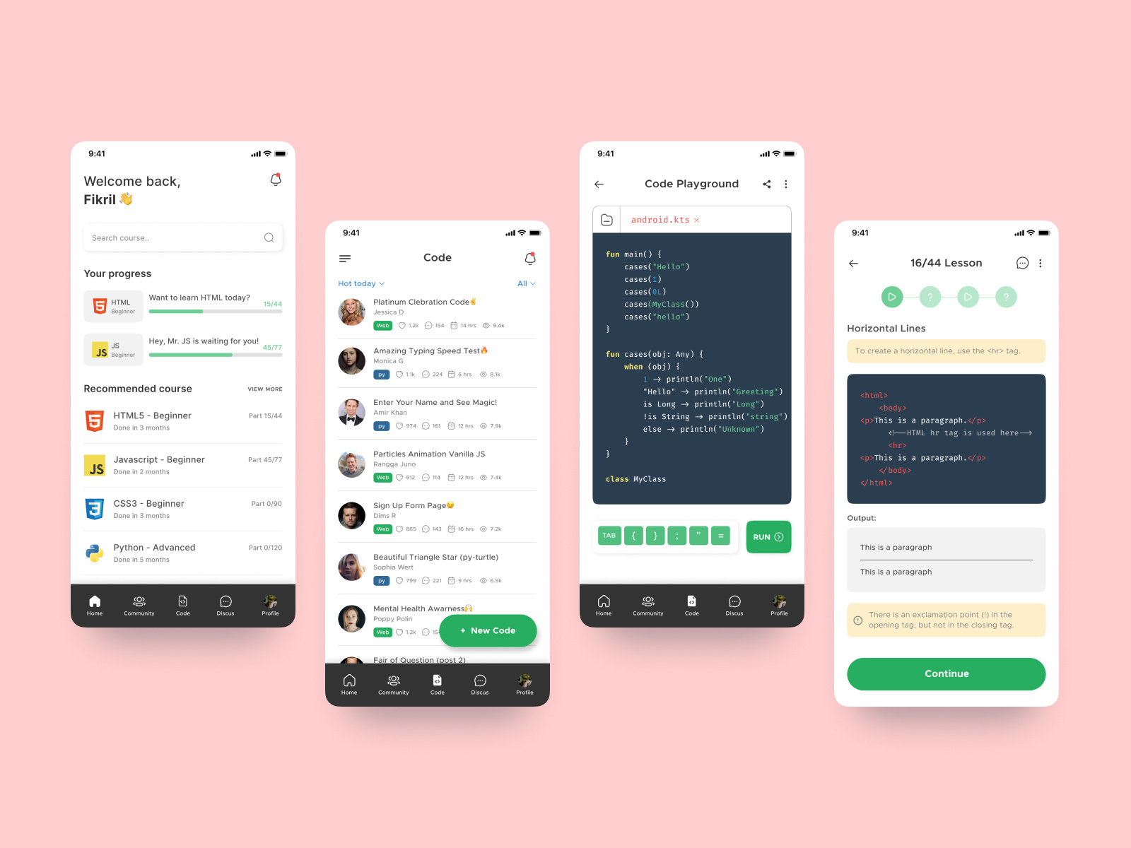 Programming Course App by fikril al on Dribbble