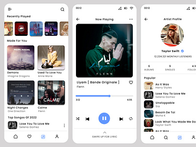 Music Player - App Design app design music app ui ux