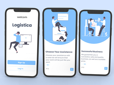 Logistica&intro application app branding design u ui ux