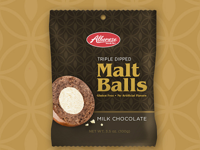 Albanese Triple Dipped Malt Balls design maltballs packaging