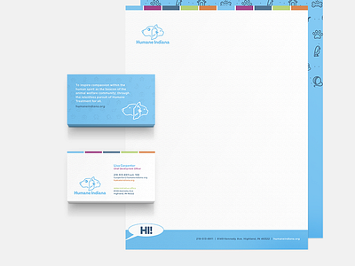 Humane Indiana Stationery branding humane society logo stationery design