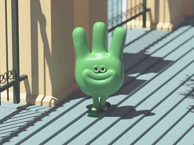 Happy Characters (Green) 3d 3d animation 3d character animation character animation happy in the park motion graphics skating sunshine