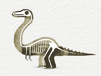 Dinosaur X-ray art calligraphy character design design dinosaur ink