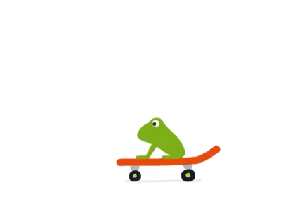 Frog on a Skateboard animation frog fun gif jump skateboard splat