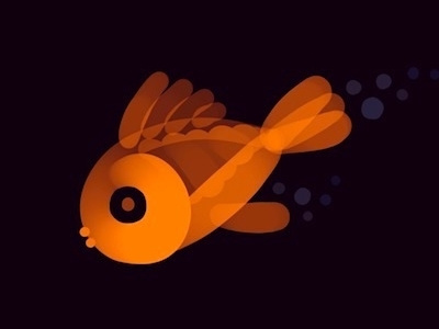 Neon Goldfish design drawing fish illustration nature orange procreate sea