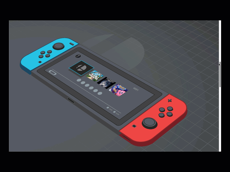 Illustrated Nintendo Switch built in Webflow