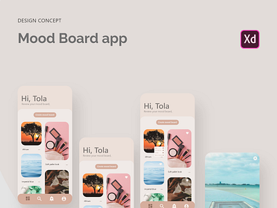 Mood Board Appp app design icon typography ui ux