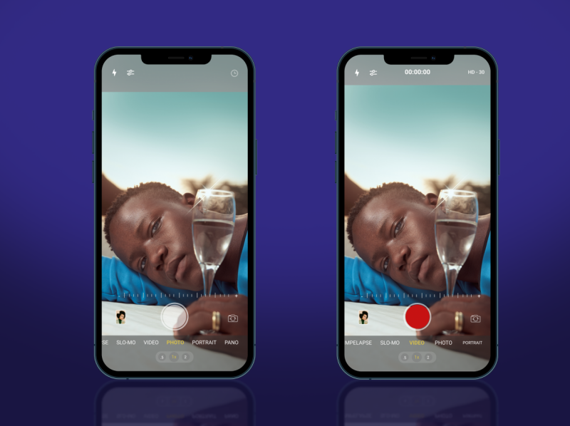 iPhone Camera Interface redesign by Samson Adebayo on Dribbble