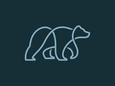 One-Line Bear Logo Design