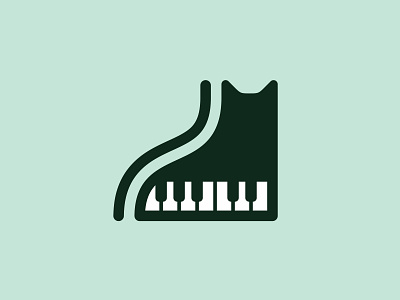 Piano Cat animal cat design icon illustration logo mark minimal mistershot music piano piano keys symbol