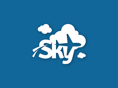 Sky airlines airport cloud logo mark negative space sky symbol travel