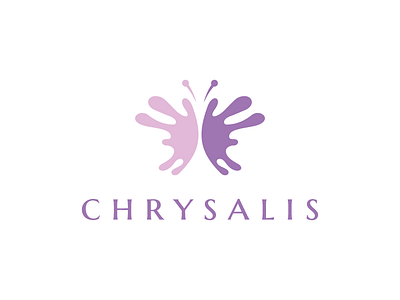 Chrysalis beauty butterfly chrysalis drop liquid logo mark salon splash