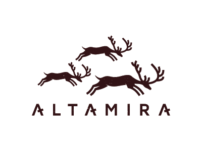 Altamira altamira animal antelope cave deer hunting logo mark