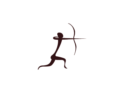 Hvnter archer arrow cave human hunter hunting logo mark
