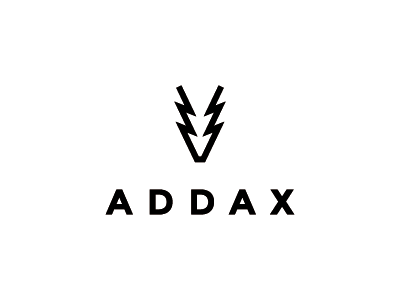 Addax addax antelope antlers deer lightning bolt logo mark minimal