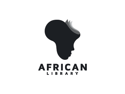 African Library africa book head icon kid logo mark pages student symbol