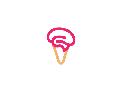 Brain Freeze brain ice cream icecream icon logo mark symbol