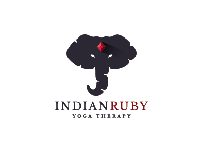 Indian Ruby Elephant ayurveda elephant holistic icon logo mark meditation ruby spiritual symbol yoga zen