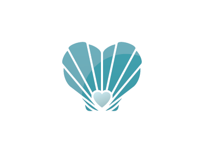 Loveshell heart icon logo love mark pearl sea shell seashell shell symbol