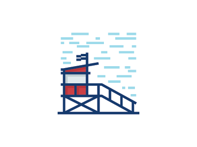Lifeguard tower beach icon lifeguard logo mark ocean safe symbol