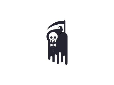 Grim Reaper darkness death icon logo mark reaper scythe skull symbol