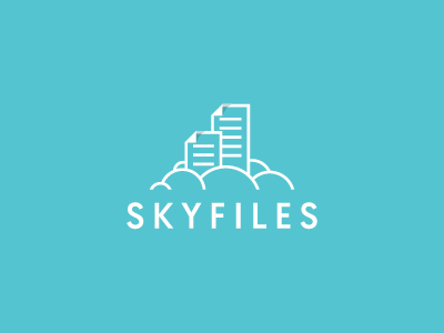 SkyFiles cloud data files icon logo mark mistershot simple sky symbol