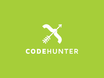CodeHunter arrow bow bracket code coding hunter icon logo mark mistershot symbol
