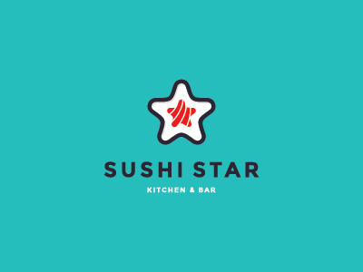 Sushi Star asian cuisine cooking fish japanese food kitchen logo mark seafood star sushi