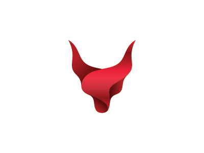 Tavros animal bull horns icon logo mark mistershot red