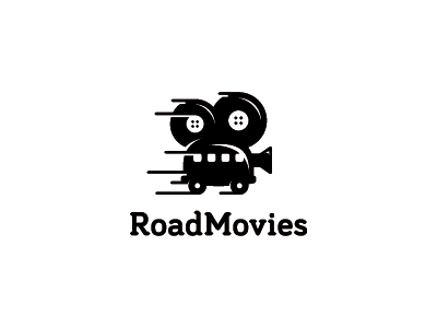 Road Movies movies road movies lens reel film video van car symbol icon mark logo
