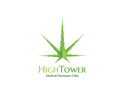 High Tower Medical Marijuana Clinic cannabis dispensary high icon leaf logo marijuana mark pot tower weed