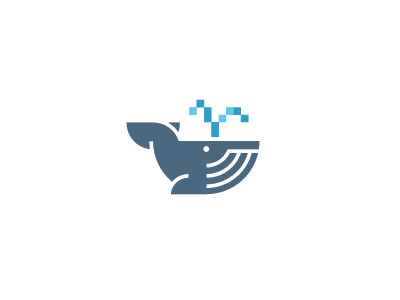 Aquatiq logo mark ocean pixel sea whale