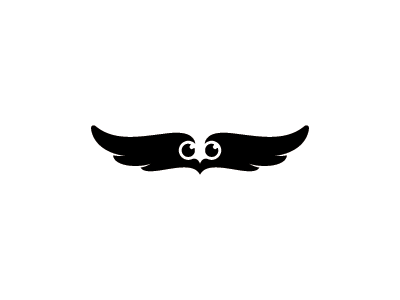 Minimowl bird logo mark minimal negative owl space symbol