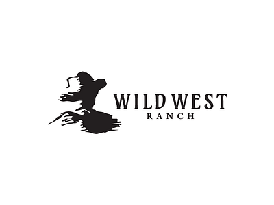 Wild West cowboy hat logo mark ranch west western wild
