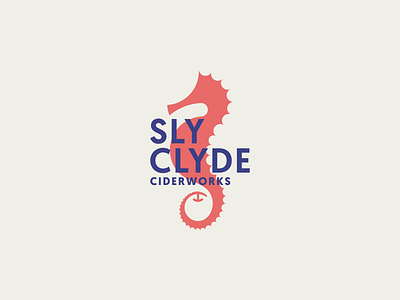 Sly Clyde Ciderworks apple cider negative space seahorse