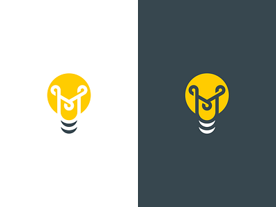 M light bulb bulb concept idea lightbulb m mind monogram