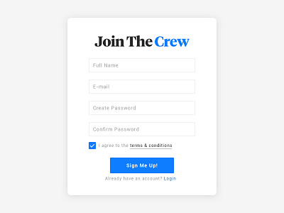 Daily UI Challenge #001 — Sign Up challenge daily daily ui challenge form join minimal sign up ui ui design
