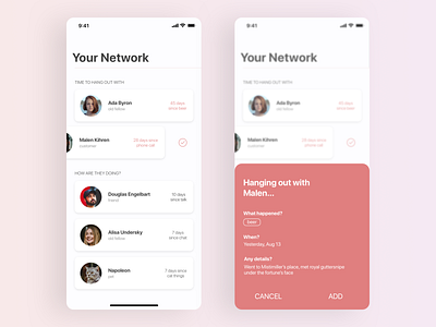 Contacts List — Weekly UI#10 app contact list contacts dailyui friends iphone mobile mobile ui networking weeklyui