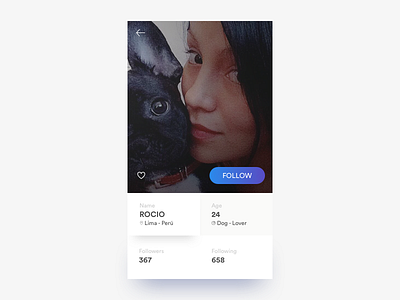 User Profile — Daily UI #006 app challenge dailyui dog frenchie lima minimal peru profile ui userprofile ux