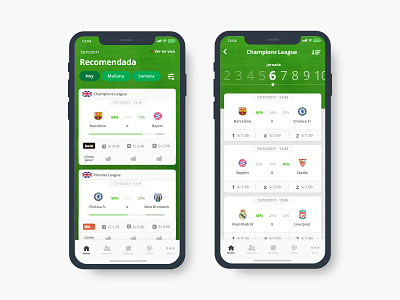Pronosticos Deportivos App app bet football green iphone lima peru soccer tabs ui ux x