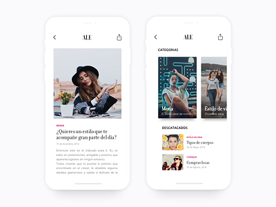 Ale - Magazine App app categories clean fashion featured girls lima moda peru style ui white