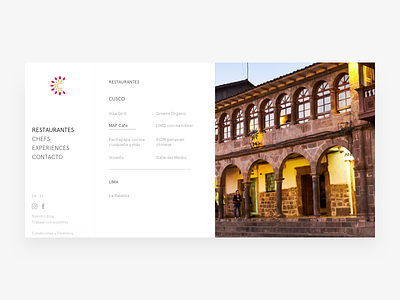 Cusco Restaurants - Web Design clean cusco food lima minimalist peru restaurant sidebar web
