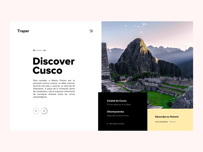 Traper - Perú Web Travel animation cusco interaction lima peru smoth travel ui ux video web