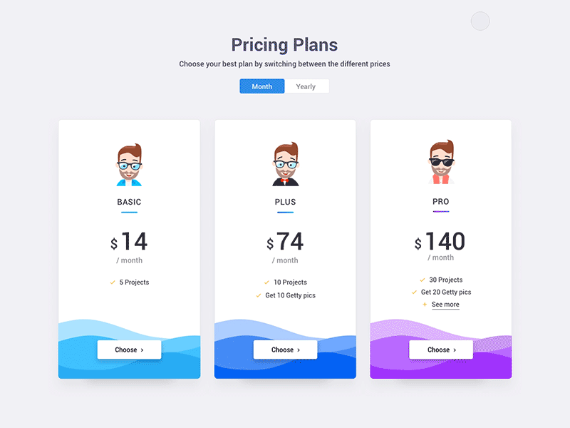 Pricing Page - Storyrocket app cards interaction interface lima page peru plans price pricing switch ui ux web